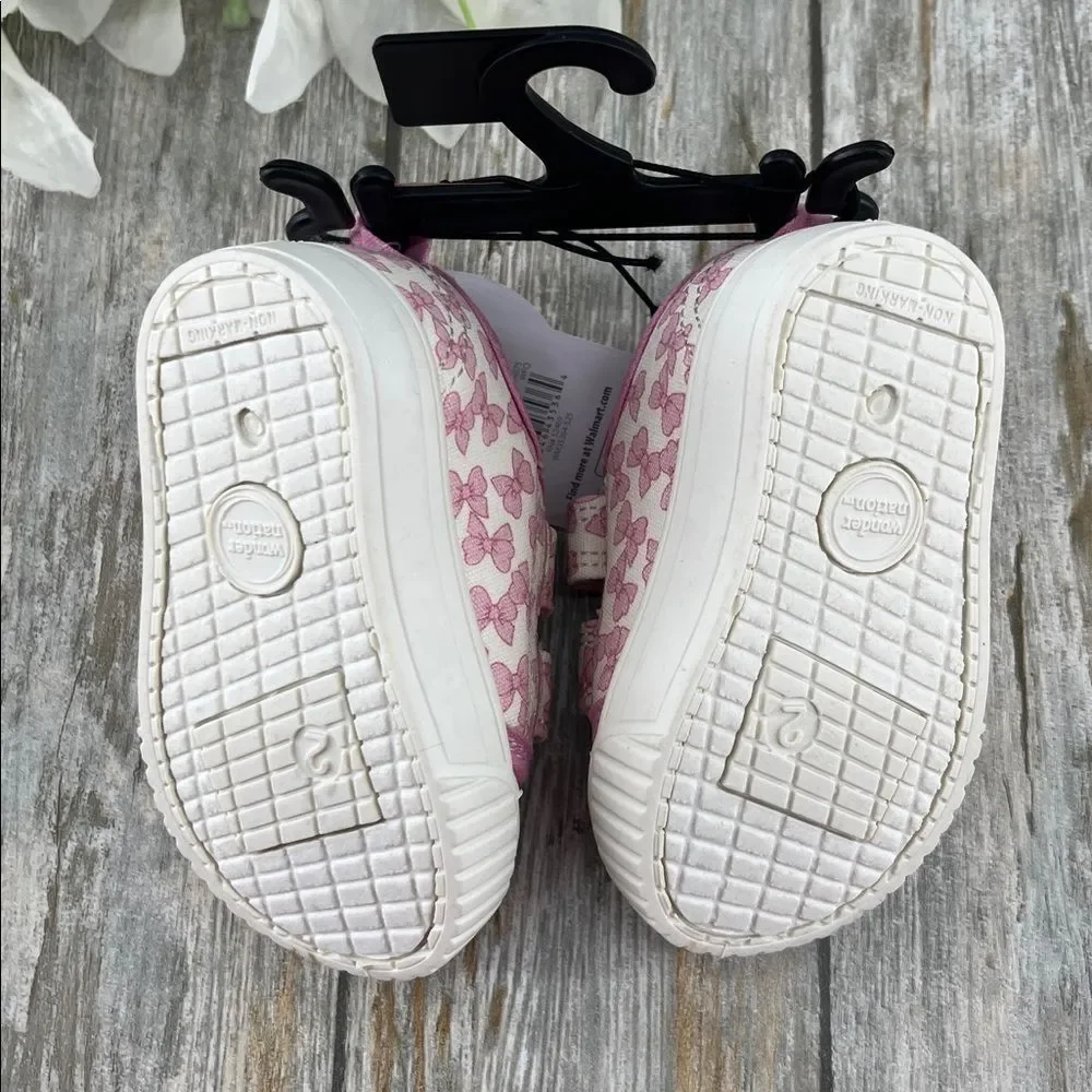 Baby Girls Two Strap Bump Toe Sneakers Shoes Size 2